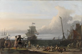 Nederlandse schepen op de rede van Texel (1671) van Ludolf Bakhuysen. Foto Rijksmuseum Amsterdam 